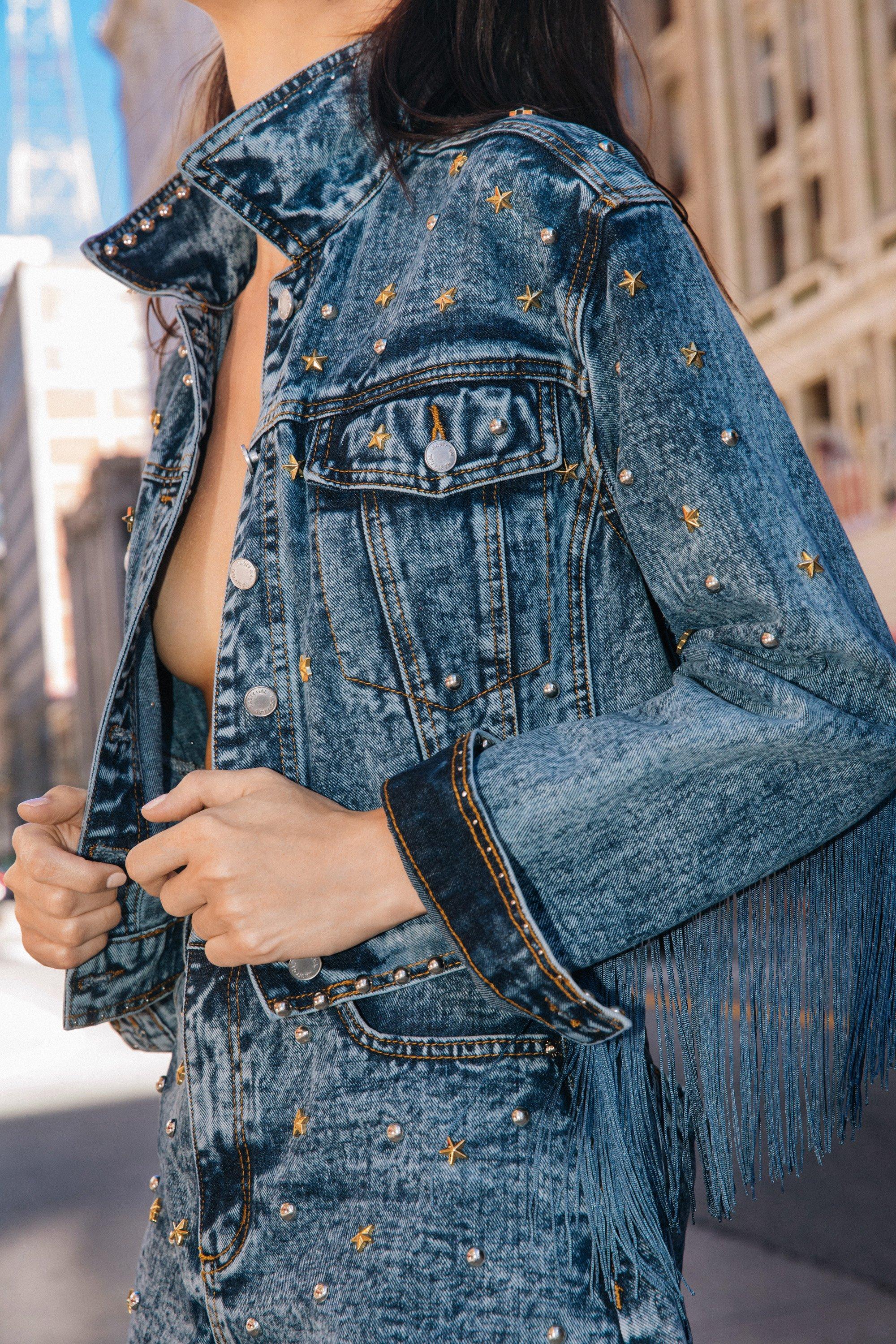 Women's embellished sale denim jackets